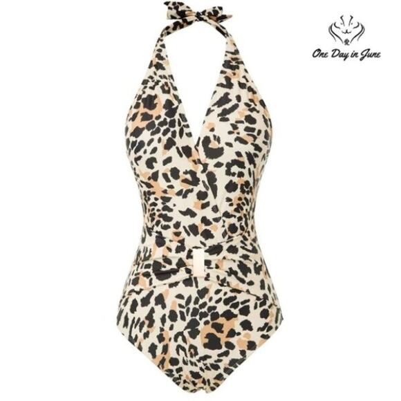 Grace Karin V Neck Halter One Piece Swimsuit Size XL - Picture 1 of 4